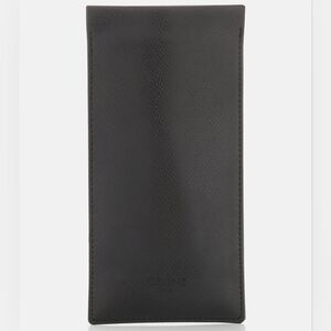 Celine Black Leather Eyeglass Sunglasses Pouch Storage Satin Lined